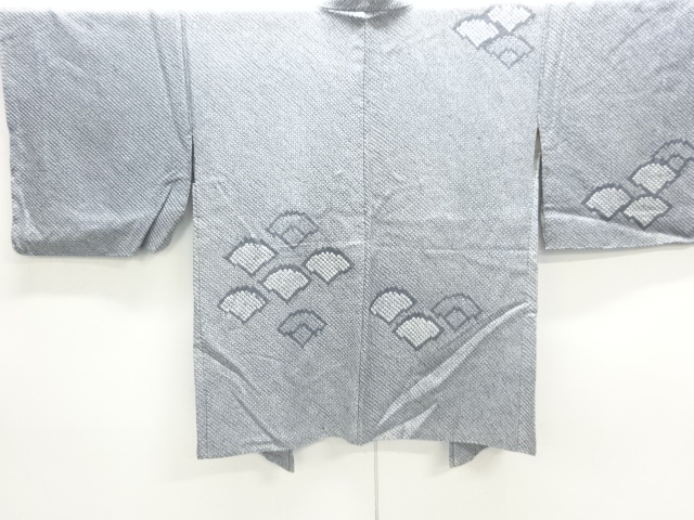 JAPANESE KIMONO / ANTIQUE HAORI / SILK / ALL SHIBORI / SEIGAIHA